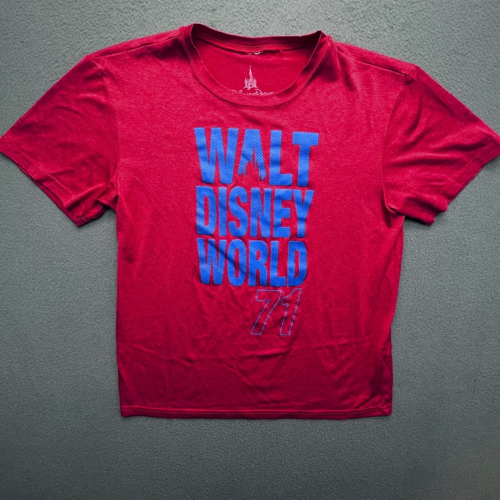 Disney Parks Walt Disney World 71 Graphic T-Shirt Red XL Excellent Retro Tee